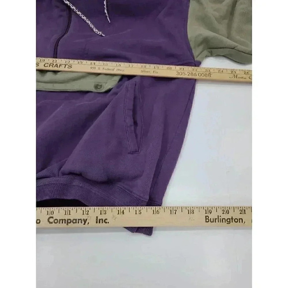 Vintage Eddie Bauer Hooded Sweatshirt Women's Size Med Purple & Grey 1/2 Zip Y2K - Picture 4 of 9
